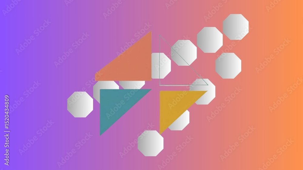 Poster geometric shapes abstract background with triangles and octagons on gradient background design art