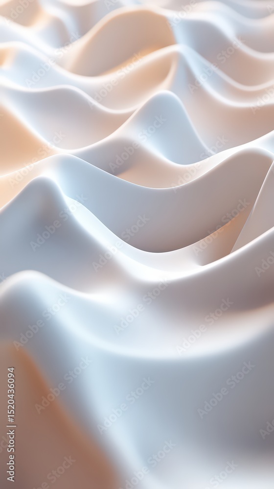 Poster abstract flowing forms in pale hues creating a calming smooth visual experience