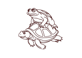 Toad Line Art Hand Drawn Vector Isolated by AZ for Books, Arts, Design and Decoration Graphic Asset