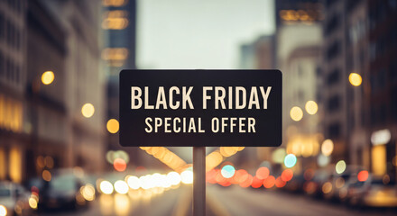 Obraz premium City street scene with a prominent sign in the foreground that reads 