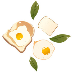 Egg Sandwich Illustration. Tasty Breakfast Snack for Menu, Packaging, and Digital Use