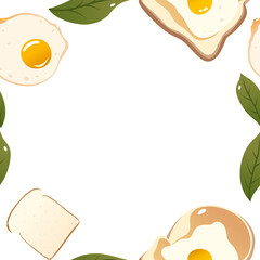 Egg Sandwich Illustration. Tasty Breakfast Snack for Menu, Packaging, and Digital Use