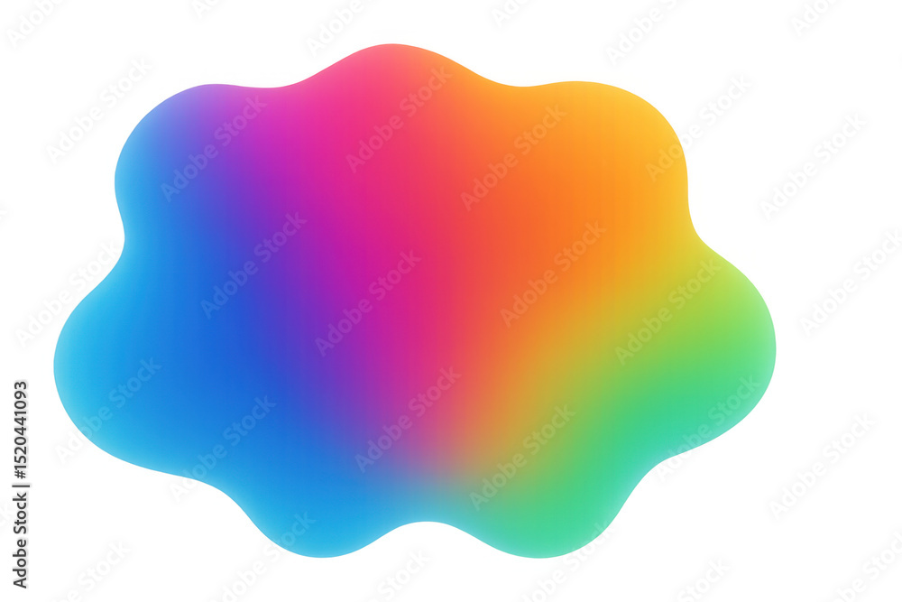 Poster smooth, vibrant, and multicolored gradient blob creating a visually appealing abstract design elemen
