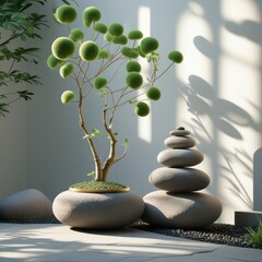enchanting tree with vibrant green balls growing out of it