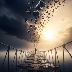 Obraz premium Path from hate's burden to hopeful freedom, rocks transforming to butterflies, for International Day for Countering Hate Speech, with copy space