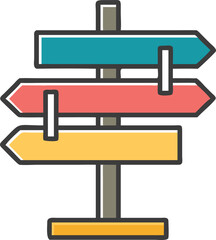 Fototapeta premium Directional Signs Pointing Different Ways Vector Illustration Guidance