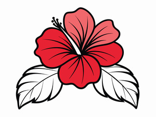 Hibiscus Flower Blossom Tropical Design Vector Illustration Art