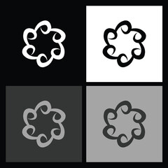 Minimalist Black and White Radial Icon. Versatile Design for Digital Branding, Web Applications, and Logo Creation