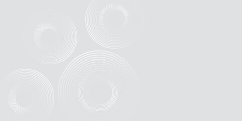 Abstract white glowing geometric lines on gray background. Modern shiny blue circle lines pattern. vector illustration