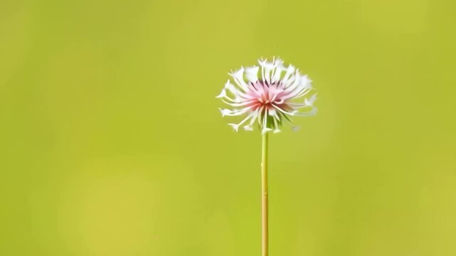 Single Wildflower Head on Stem with Soft Green Backdrop