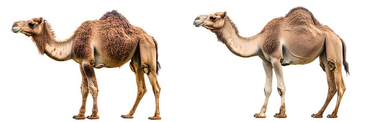 Set of a camel, isolated on a transparent background.