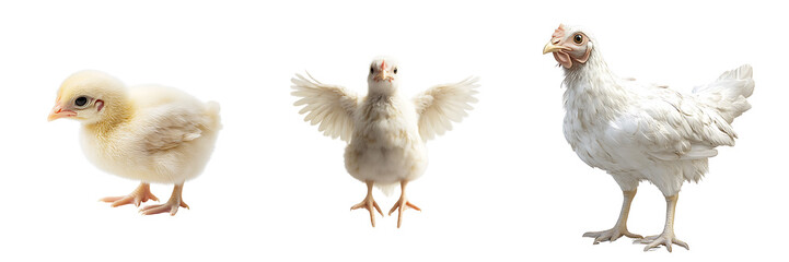 Set of a chicken, isolated on a transparent background.