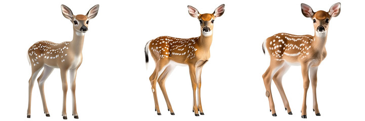 Set of a deer, isolated on a transparent background.