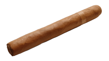 Cuban cigar resting on transparent background, ready to be smoked