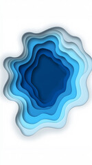 Abstract blue paper cut background creating wavy shapes