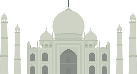 シンプルなタージマハルの素材イラスト　Illustration of a simple taj mahal