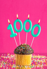 Candle number 1000 - Number of followers or likes