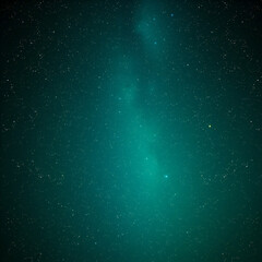 Fototapeta premium Green starry night sky wide angle view background for banner with copy space. Starry. Illustration
