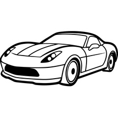 Minimalist Corvette Vector on White