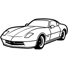 Minimalist Corvette Vector on White