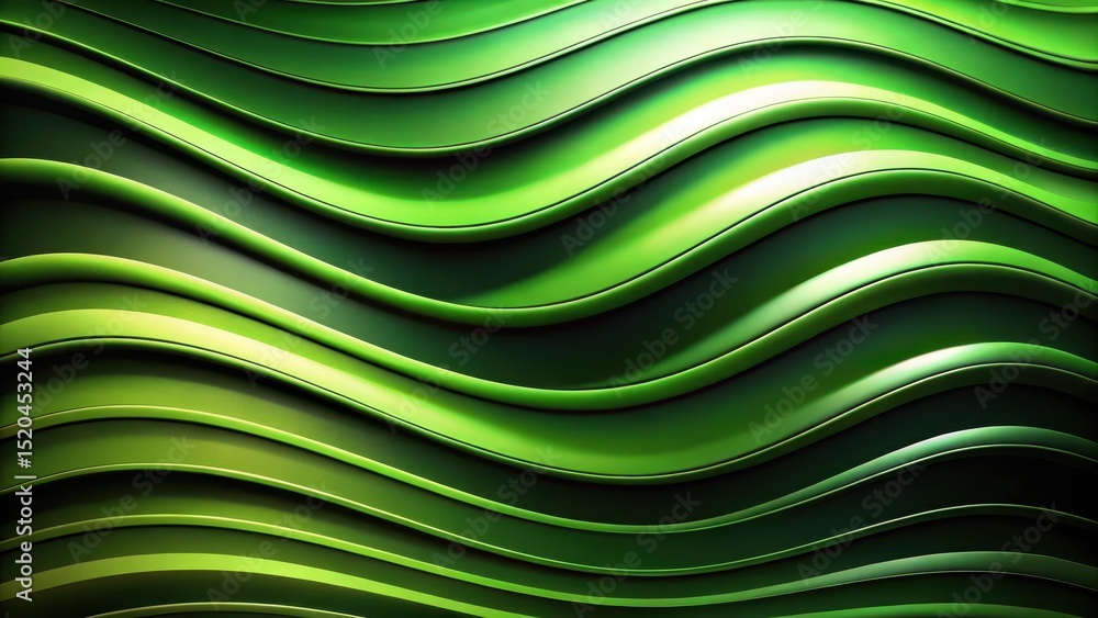 Canvas Prints wavy green and black abstract background with undulating shapes and lines, abstract background, gree
