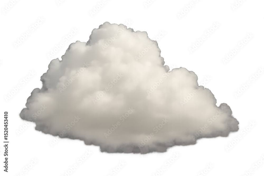 Poster white cloud floating gracefully on a transparent background, perfect for enhancing photo editing and