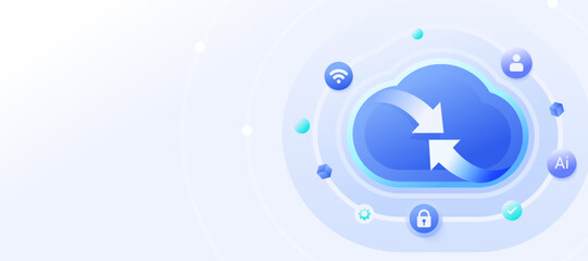 Cloud Computing Network Connection Banner illustration