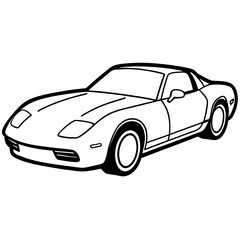 Naklejka premium Simple Corvette Illustration