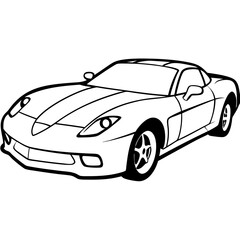 Naklejka premium Simple Corvette Illustration