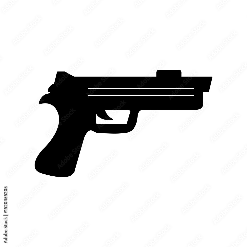 Poster gun icon or logo isolated sign symbol vector simple illustration for web and app..eps