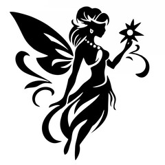 Black and White Fairy Silhoue...