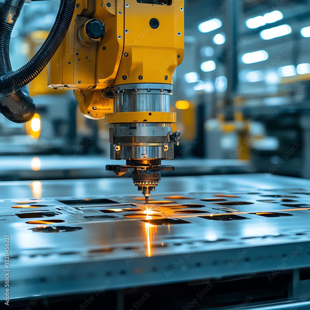 Aufkleber Metal sheet processing in factory with automated machinery  high resolution   for isolate image