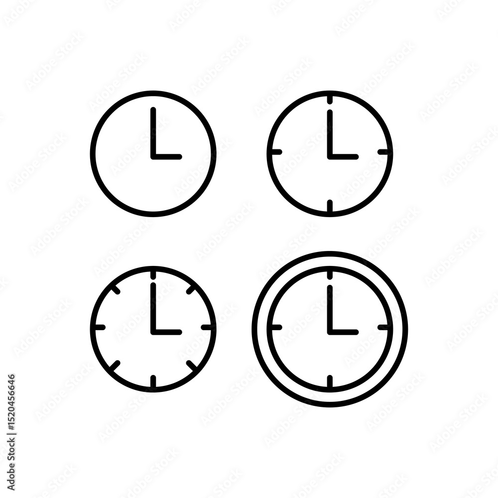 Poster clock icon or logo isolated sign symbol vector, simple illustration for web and app..eps