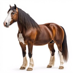 Obraz premium Majestic Stallion Portrait. Powerful and Elegant Horse in Western Grassland Landscape