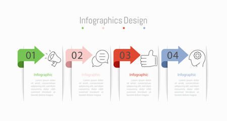 Infographic 4 options design elements for your business data. Vector Illustration.