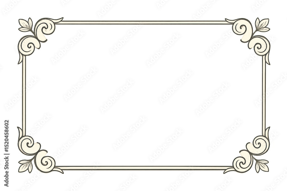 Poster ornate rectangular frame with delicate floral patterns, displaying elegant decorative elements again