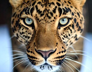 Obraz premium Close-up of a leopard's face (1)