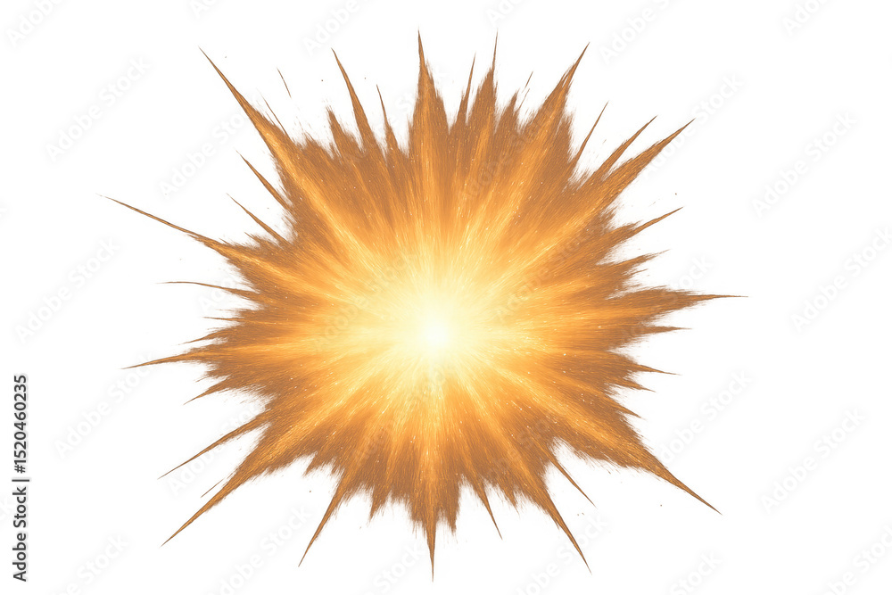 Poster powerful explosion with shockwave expanding outwards, creating a dramatic visual effect on a transpa