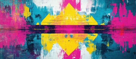 Vibrant, abstract, colorful art piece with geometric shapes