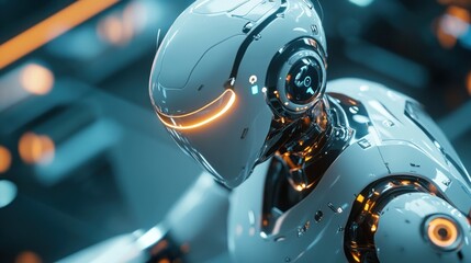 Futuristic robot figure