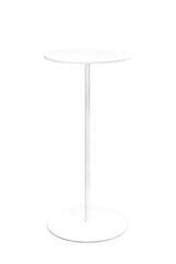 Small white round steel coffee table