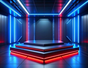 Futuristic neon podium (1)