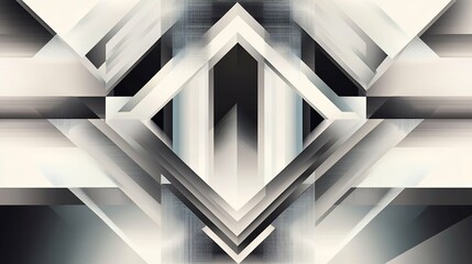 Geometric Abstract Grayscale Symmetry and Depth Composition