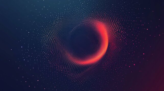 Abstract Swirling Light Red Energy Vortex in Cosmic Space