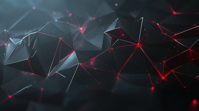 Abstract network with red lights - perfect for art exhibitions