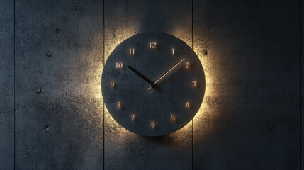 Glowing dark clock face