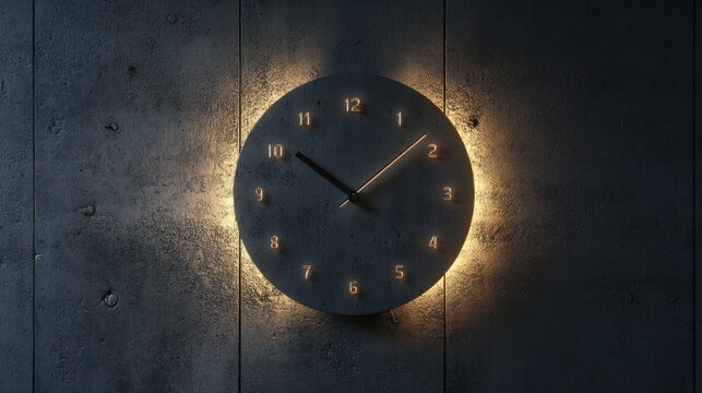 Glowing dark clock face