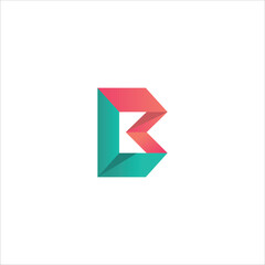 Logo Simple Initial Letter B Vector on White Background