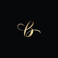 Logo Simple Initial Letter B Vector on White Background