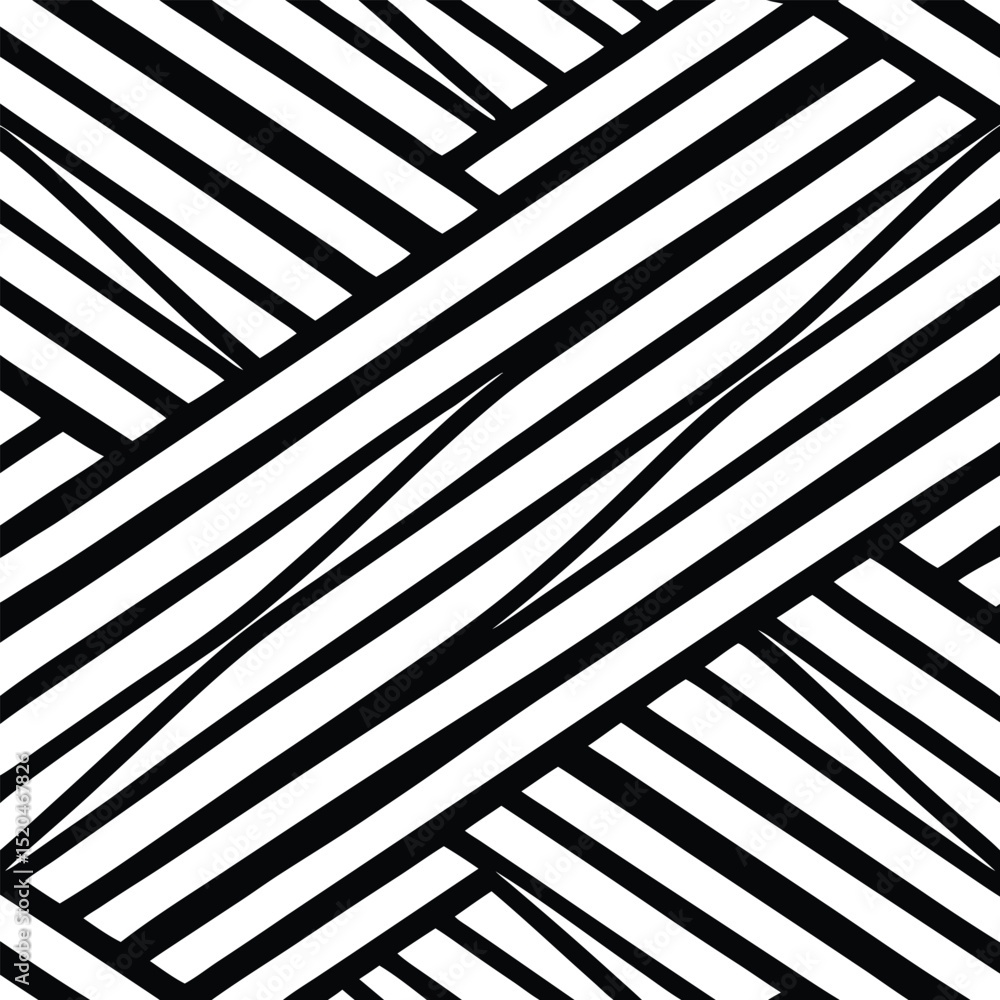 Poster abstract geometric black and white pattern featuring intersecting lines and a minimalist design.